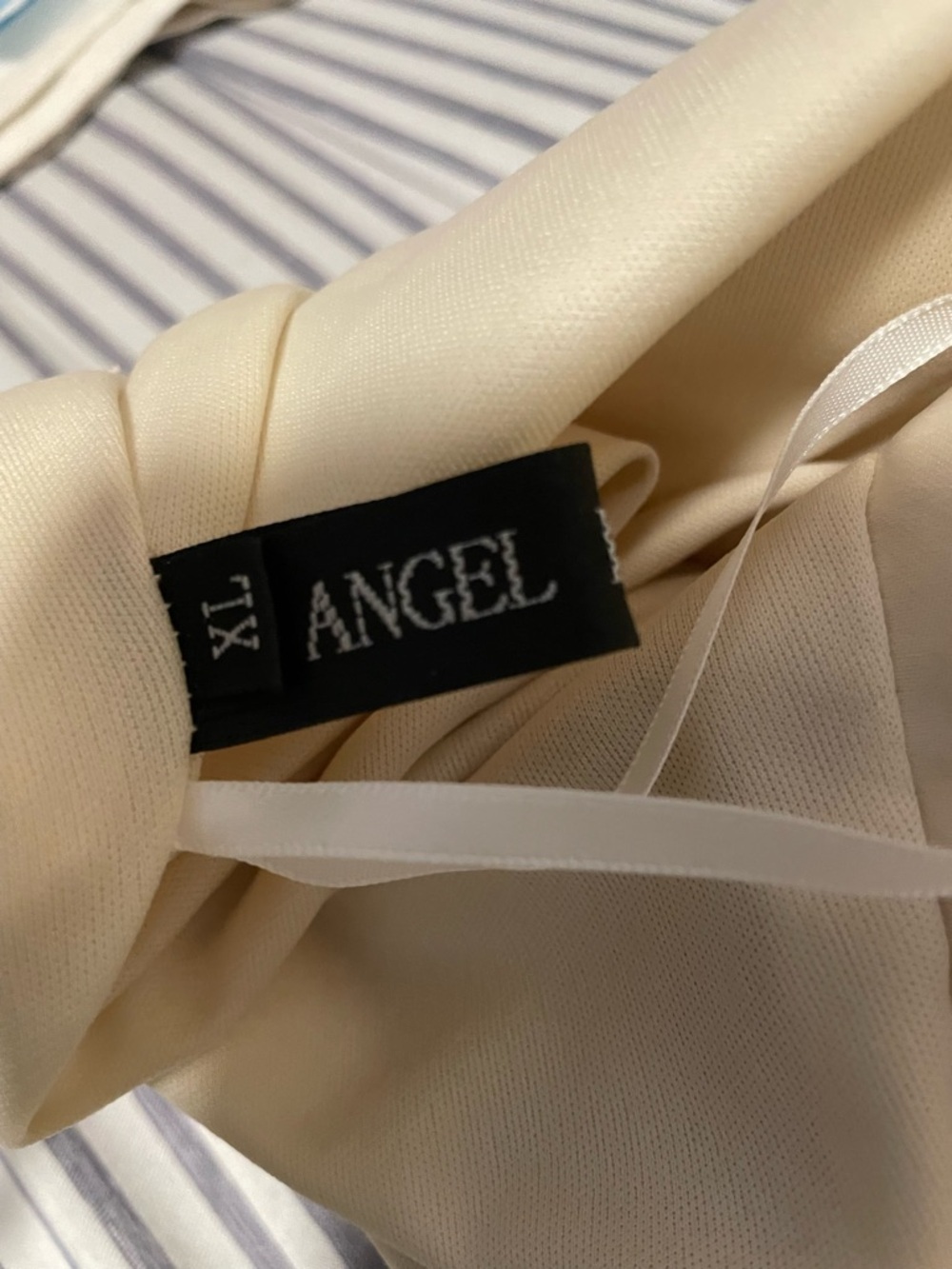 Angel's XL Cream and Gold Sequin Strapless Prom Gown - Picture 3 of 3